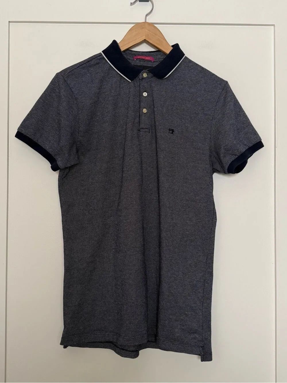 Scotch & Soda Off the Grid Polo Shirt Mens Sz M Navy Short Sleeve Preppy Office